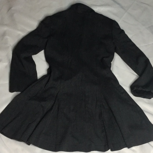 Hache Italian Wool dark coal grey Italian flair gathered skirted swing c… - Picture 5 of 16